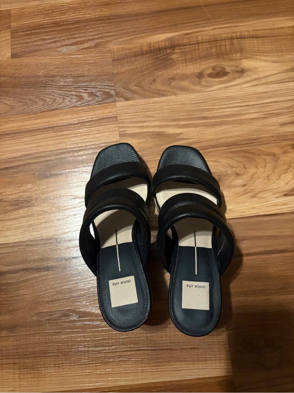 Dolce Vita Black Wedge Slide Sandals